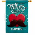 Patio Trasero Dad Mustache Family Father Day 28 x 40 in. Double-Sided Vertical House Flags for  Banner Garden PA3912176